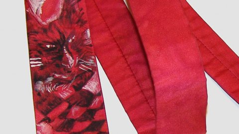 Галстук "Мастер и Маргарита. Цвет вина" натуральный шелк