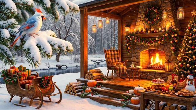 Звуки Зимней Природы. Прекрасный День в Зимнем Лесу возле Уютного Камина. смотреть онлайн