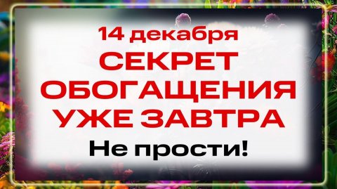 14 ДЕКАБРЯ: ПРИМЕТА! Если УВИДИШЬ ЭТО, ЗАВТРА РАЗБОГАТЕЕШЬ!