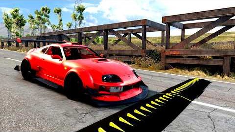 Массивная авария с использованием шипованной ленты и столкновения автомобилей – Crash BeamNG / Drive