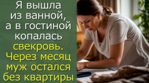 Я вышла из ванной, а в гостиной копалась свекровь. Через месяц муж остался без квартиры