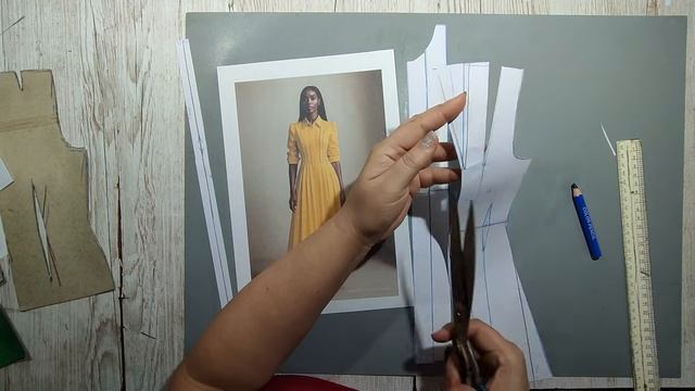 Моделирование. Платье со складками. Выкройка № 1901.