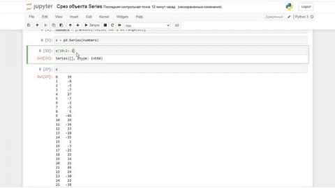 Срез объекта Series. Анализ данных при помощи Python Pandas