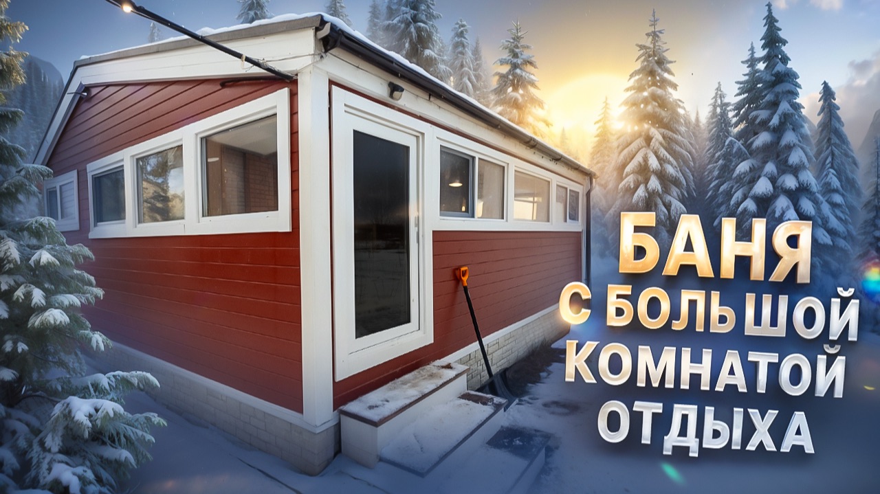 Обзор бани с большой комнатой отдыха от компании БаниКа