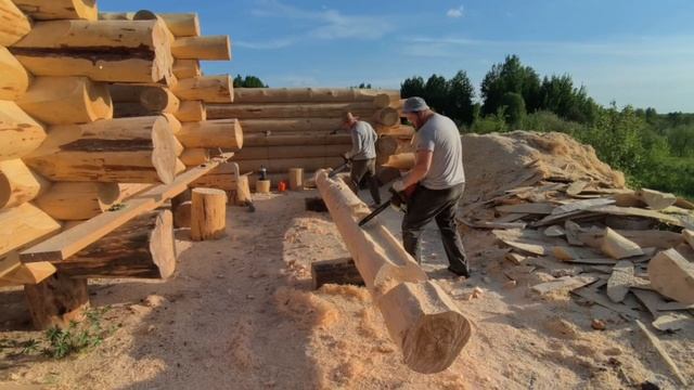 Процесс изготовления сруба. Видео с площадки
