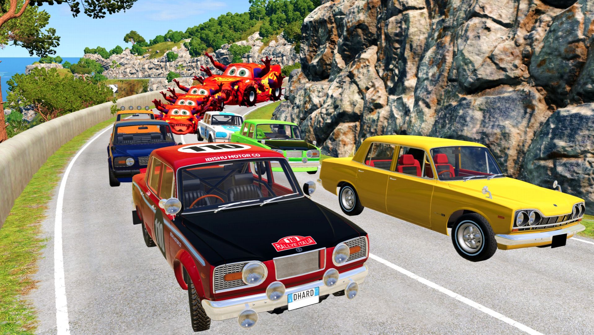 МУЛЬТИКИ ПРО МАШИНКИ на РАМПЕ: полёт в ОБРЫВ и ЖЁСТКОЕ падение!