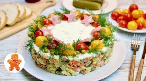 Салат - торт ОЛИВЬЕ 🎄 Традиционное Новогоднее блюдо