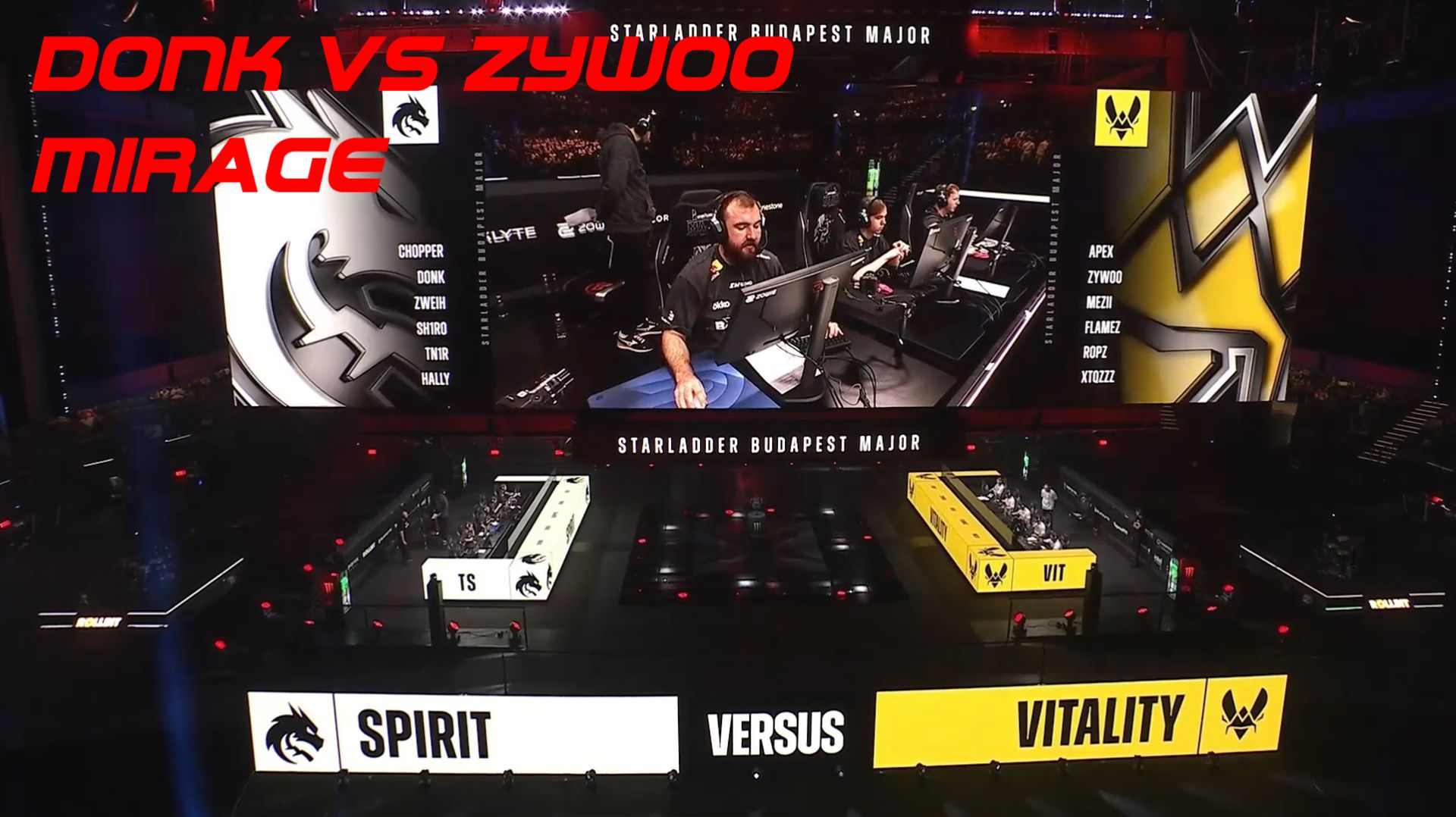 Donk vs ZywOo - Полуфинал - StarLadder Budapest Major 2025 Team Spirit vs Vitality - MIRAGE - CS2