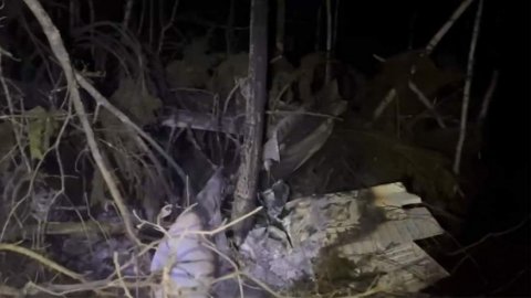 СК показал кадры с места крушения легкомоторного самолета в Подмосковье