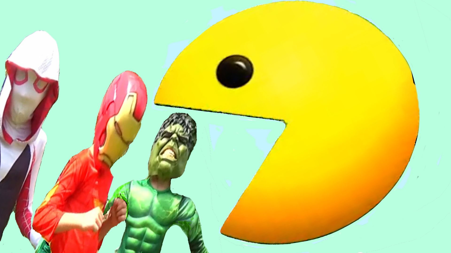 Халк, Железный Человек и Леди Паук против Пакмена смотреть онлайн