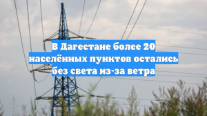 В Дагестане более 20 населённых пунктов остались без света из-за ветра