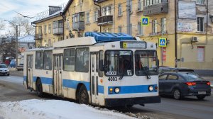 Троллейбус ЗиУ-682 КВР БТРМ-4003. Покатушки по Барнаулу на новогоднем тролле.