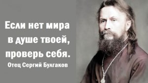Если нет мира в душе твоей, проверь себя. Отец Сергий Булгаков.