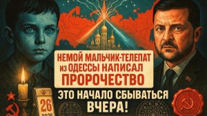 МАЛЕНЬКИЙ НОСТРАДАМУС! Немой мальчик-телепат из Одессы написал пророчество, которое начало