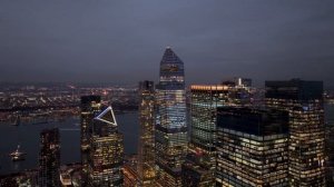 Ночной Нью Йорк с высота полета.