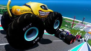 МУЛЬТИКИ ПРО МАШИНКИ Эпические прыжки и столкновения на скоростном монстр-траке Beamng Drive #50