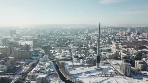 Падение 230 метровой недостроенной телебашни. 2018 г.