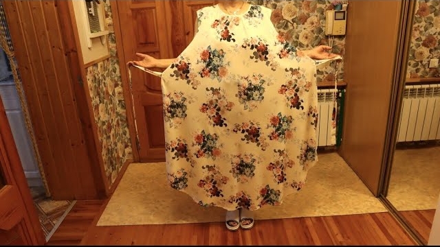 Нашла красивую ткань и сшила чудесное платье для женщин с любой фигурой. Мой мастер-класс