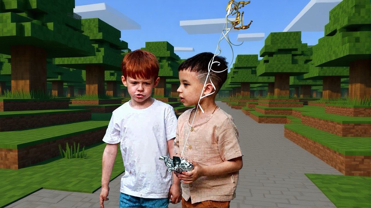 На одном сервере в майнкрафт с друзьями