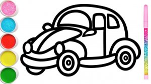 Мультик- как нарисовать МАШИНКУ для детей! Рисование и раскраска для детей МАШИНКИ