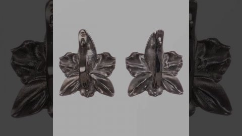 Серьги Орхидеи с горячей эмалью