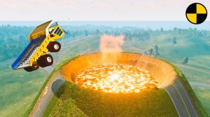 Машины vs Вулкан! #3 - BeamNG.drive игра про машины
