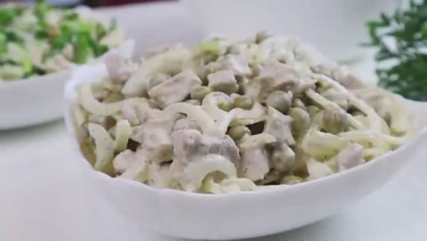 САЛАТ "Сытый Мужичок" Всего ТРИ Основных Ингредиента! Плюс Ещё один Быстрый Салат с курицей