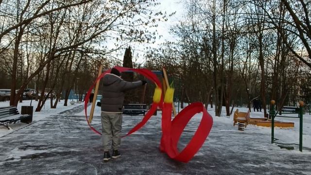 Упражнения с 6-ти метровыми лентами Дракона на палочке (6)