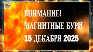 ВНИМАНИЕ! МАГНИТНЫЕ БУРИ 15 ДЕКАБРЯ 2025 ГОДА!!!