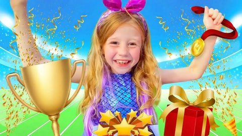 Настя и папа играют в детский конкурс. Истории для детей