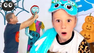 Хеллоуин! Папа решил украсить комнату Насти к празднику