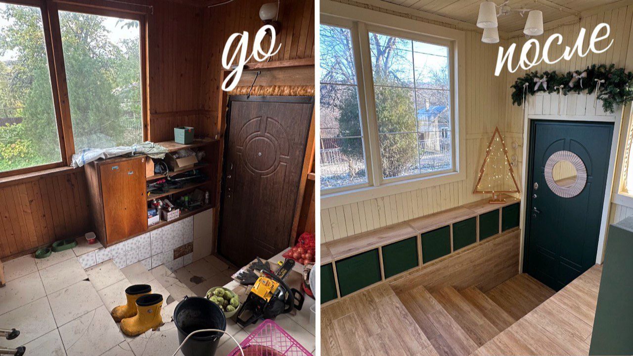 Прихожая до/после. Сколько стоил бюджетный ремонт своими руками?!