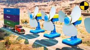 Машины vs Большие Вентиляторы! - BeamNG.drive игра про машины