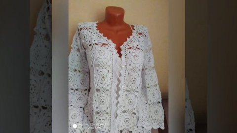 📌Рабочий процесс ,кардиган крючком мотивами 🌸Вязание на заказ.🌸