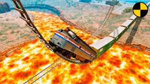 Поезда vs Пол это ЛАВА! - BeamNG.drive игра про машины