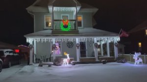 Ночная снежная прогулка по Стерджен–Фоллс, Онтарио, 2025 - Рождественские огни и свежий снег