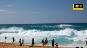 Камера на пляже Пайплайн 📹🏝️🌊 Необработанные кадры сёрфинга.