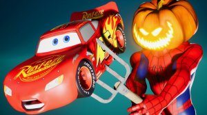 МУЛЬТИК ДЛЯ ДЕТЕЙ | МОЛНИЯ МАКВИН И СУПЕР ЧЕЛОВЕК ПАУК | ГОНОЧНАЯ ТРАССА С ПРЕПЯТСТВИЯМИ ПОБЕГ