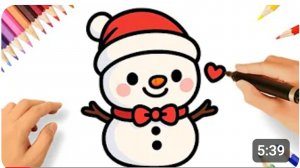 КАК НАРИСОВАТЬ ПРОСТОГО МИЛОГО РОЖДЕСТВЕНСКОГО СНЕГОВИКА ⛄🎄НОВОГОДНИЕ РИСУНКИ