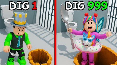 ⛏️ СБЕЖАТЬ из ТЮРЬМЫ в РОБЛОКС с ПОМОЩЬЮ ЧАЙНОЙ ЛОЖКИ! Этот полицейский поймал ПАПУ и ДОЧКУ!