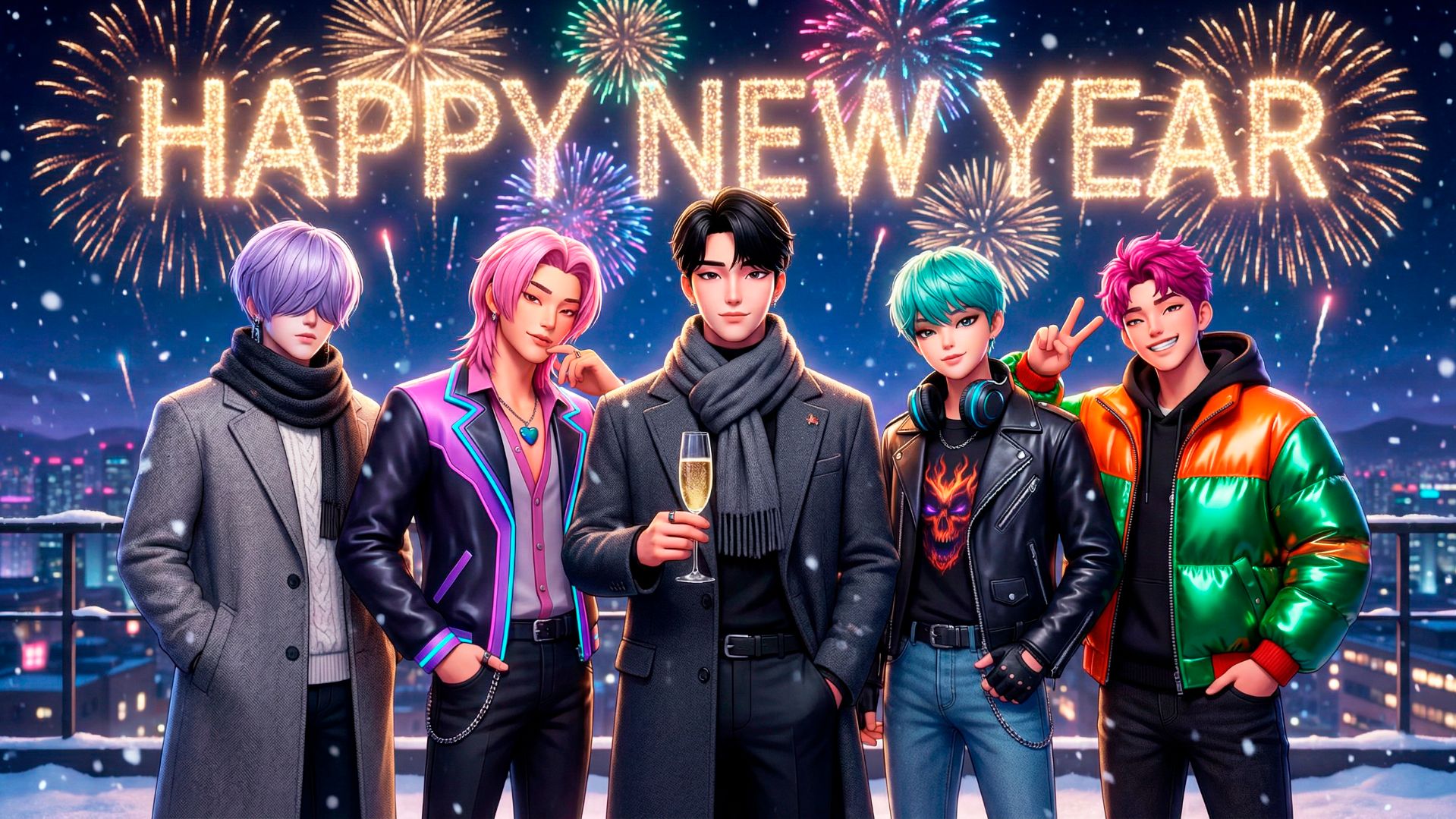 К-Поп Охотницы на Демонов: Saja Boys – HAPPY NEW YEAR 🎄🩸  С НОВЫМ ГОДОМ!