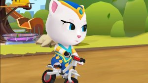 Детские мультики - Джинн Анджела на ультрабайке Talking Tom Gold Run