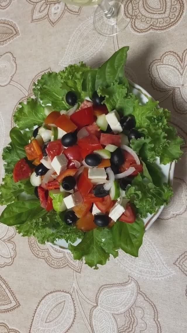 ГРЕЧЕСКИЙ САЛАТ 🥗 мой рецепт!  завтрак для любимых!