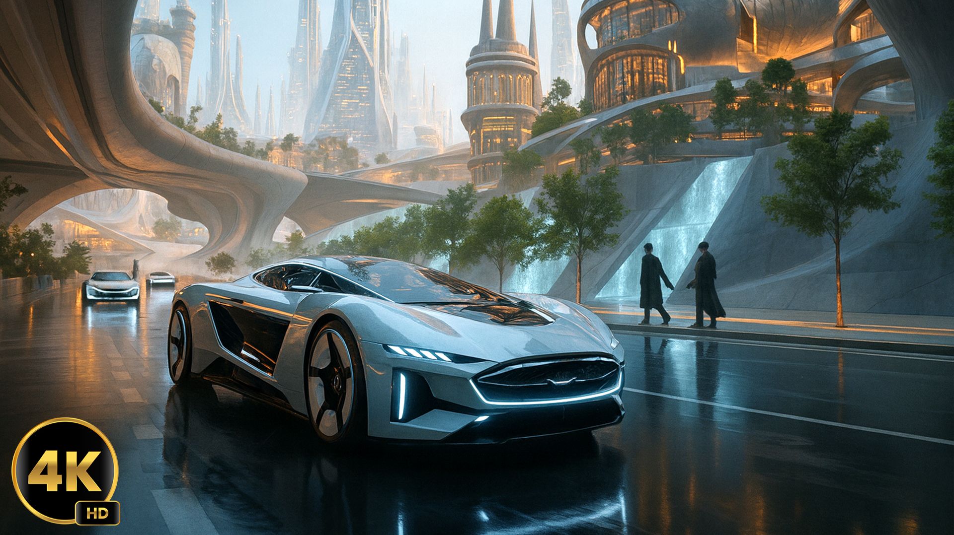 Golden Spires  Crystal Skies  Lounge Jazz Sci-Fi City 4K 