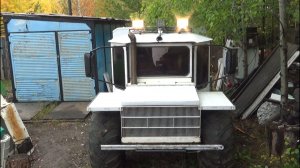 Вездеход переломка на шинах низкого давления.  Монтаж топливного бака, наружнего освещения.