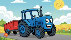 СИНИЙ ТРАКТОР ЕДЕТ НА ПОМОЩЬ! ВЕСЕЛАЯ ДЕТСКАЯ ПЕСЕНКА РАЗВИВАЮЩАЯ ПРО МАШИНКИ И ДРУЗЕЙ!