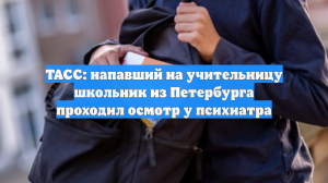 ТАСС: напавший на учительницу школьник из Петербурга проходил осмотр у психиатра