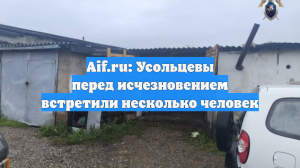 Aif.ru: Усольцевы перед исчезновением встретили несколько человек
