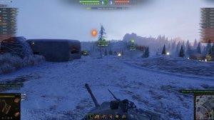 Мир танков. Карелия (новогодняя). Полигон. Бой на Об.140. Взял 2 фрага. Победа.