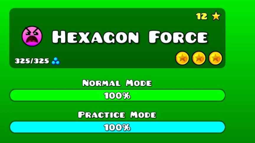 Hexagon Force с тремя монетами в геометрия даш